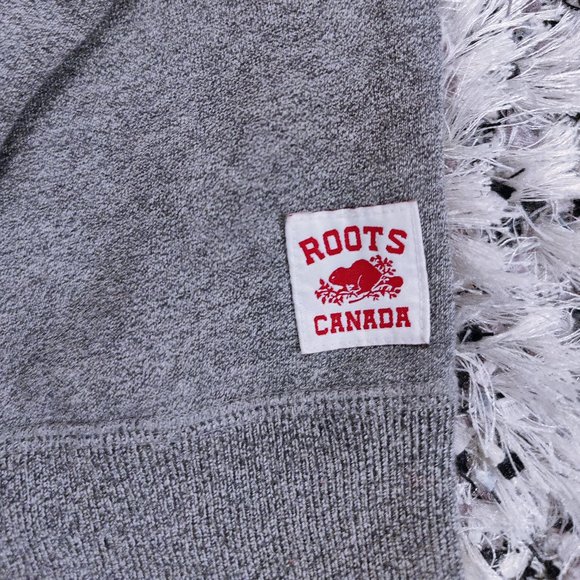 Roots Red and Grey Cozy Boyfriend Crew Sweatshirt - Picture 3 of 7